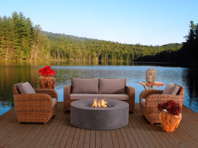 Pyromania Avalon Liquid Propane Fire Table in Slate Grey - AV-SL-LP