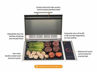 12" Kenyon Frontier Built-In One Burner Electric Grill Touch Control - B70051